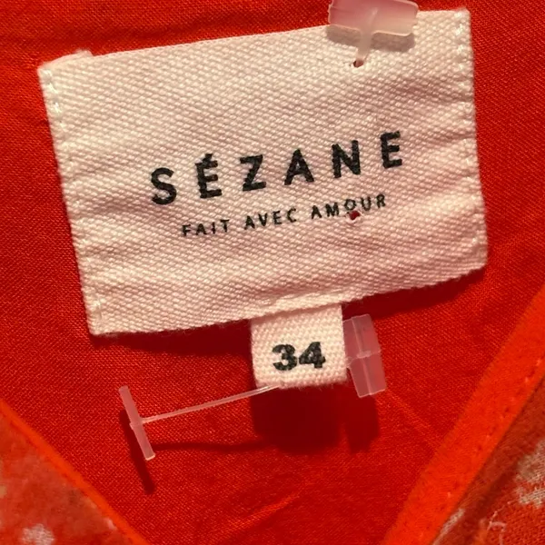 Sézane Red Ditsy Floral Sleeveless Dress - size 34 (US XS) - Image 4
