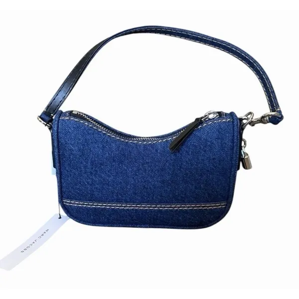 NWT Marc Jacobs Mini Drifter Denim Baguette Convertible Shoulder Bag Blue Y2K - Image 4
