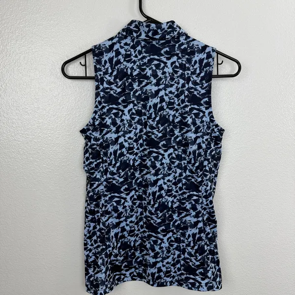 J.Lindeberg Shirt Womens Small Blue Dena Icelayer Print TX Jersey Golf Top - Image 6