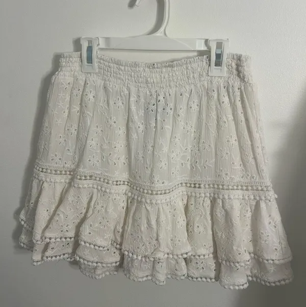 Lulus Sun Lovin’ White Eyelet Lace Tiered Mini Skirt - Image 6
