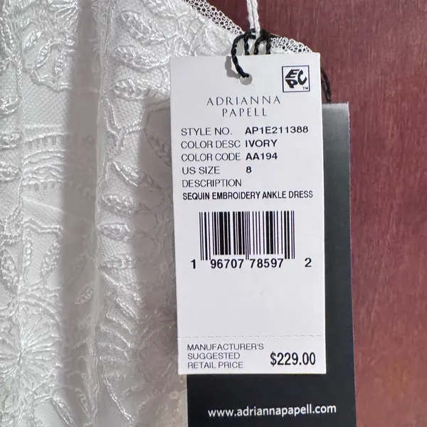 NWT Adrianna Papell Embroidered Beaded-Strap Sheath Dress‎ Sz 8 - Image 9