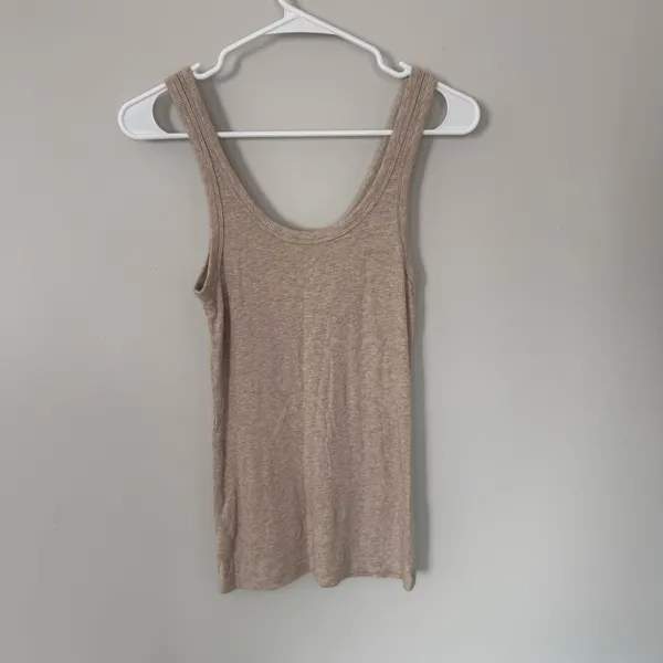 Aerie Real Soft Beige Ribbed Henley Tank Top - Image 2