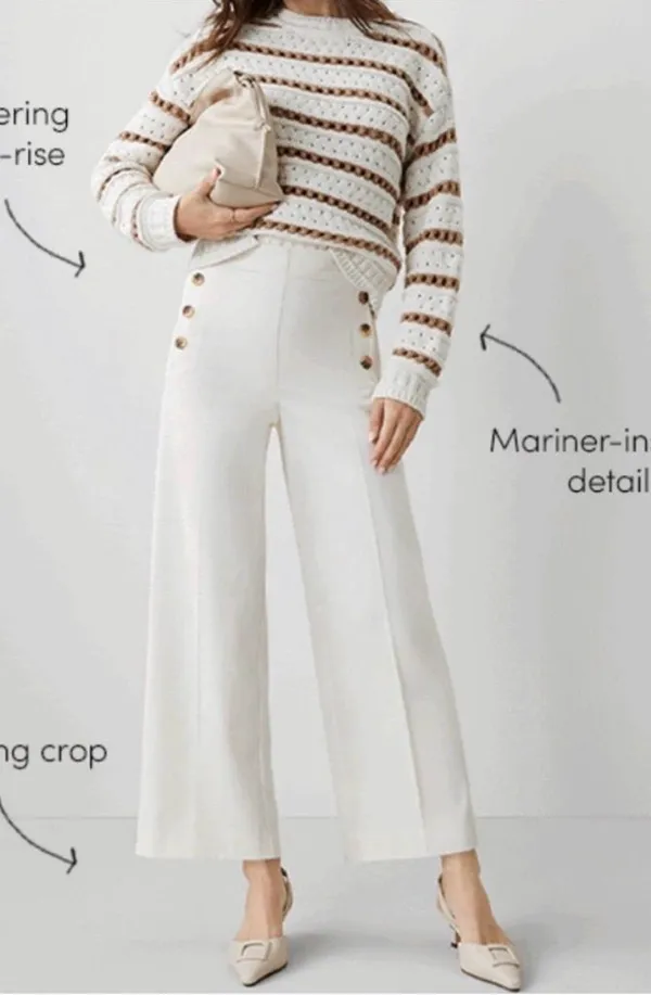 Ann Taylor Sailor Cropped Wide Leg Pants - Image 2
