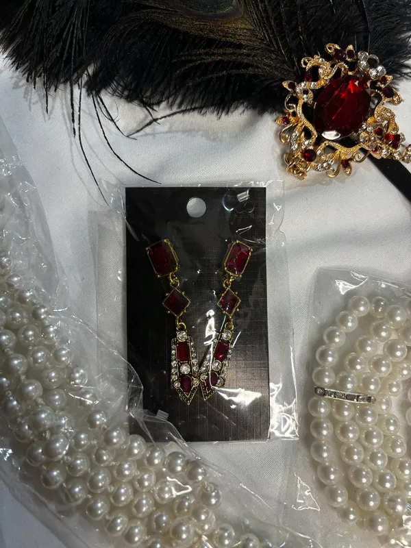 1920s Flapper Costume Accessory Set Black - Image 5