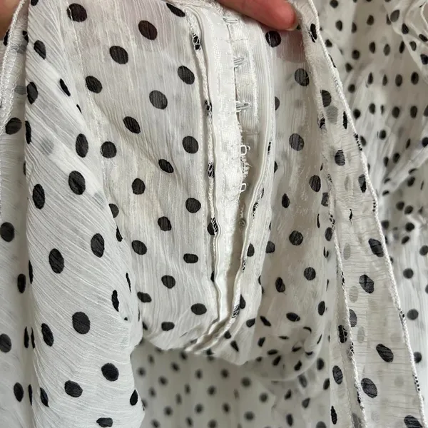 Source Unknown Vintage Polka Dot Lace Top / Mini Dress Size 24 corset flowy romantic boho - Image 4