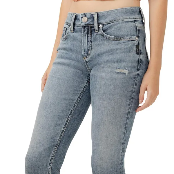 Silver Jeans Co. Mid Rise Curvy Fit Capri Jeans Luxe Stretch Indigo Blue 25x23 - Image 10