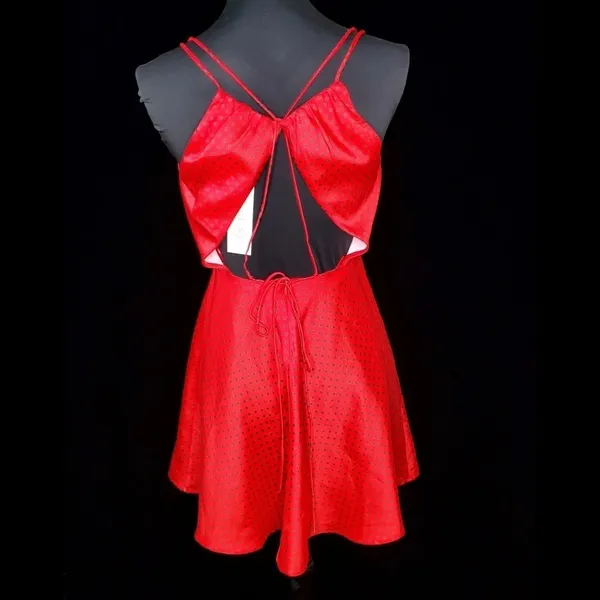 Zara Red Polka Dot Skater Dress‎ Open Back - Image 9