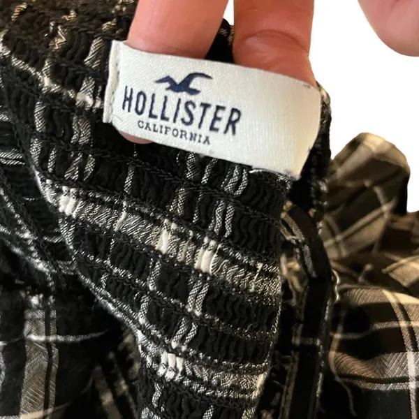 Hollister Black and White Plaid Jumpsuit Size Medium‎ - Image 9