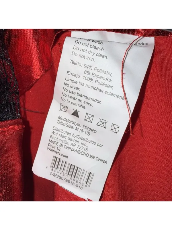 Walmart Red Metallic Lace Corset Costume Top Medium - Image 4