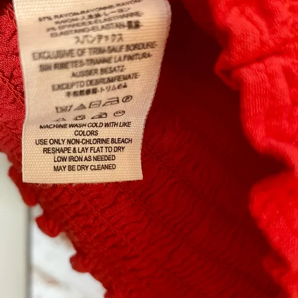 Free People Red Ruched Sleeve Blouse - Image 4