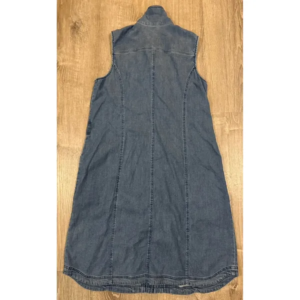 Soft Surroundings Dress Womens M Medium Denim High Point Sleeveless Button Up - Image 2