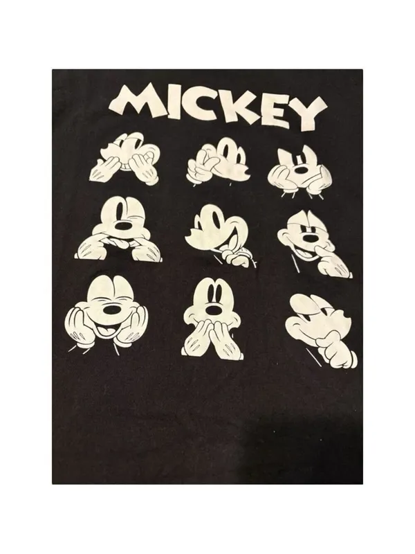 Disney Mickey Mouse Black White Graphic Short Sleeve Tee M (18” PTP) - Image 3