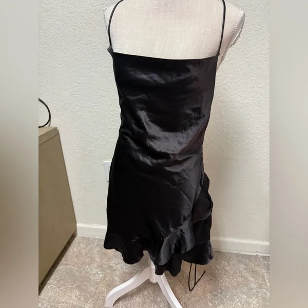 *flawed* PRINCESS POLLY Black Satin Dress - Image 2
