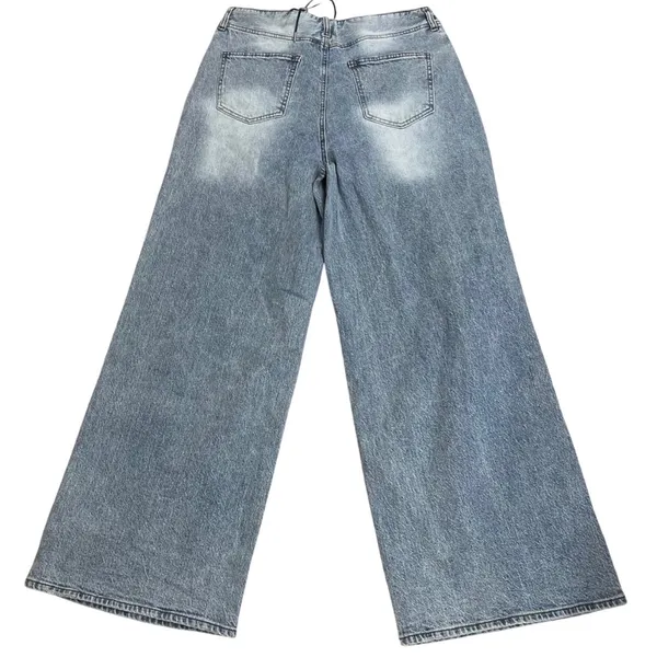 Habitual Womens Wide Leg High Rise Light Wash Denim Jeans Size 8/29 NEW boho - Image 2