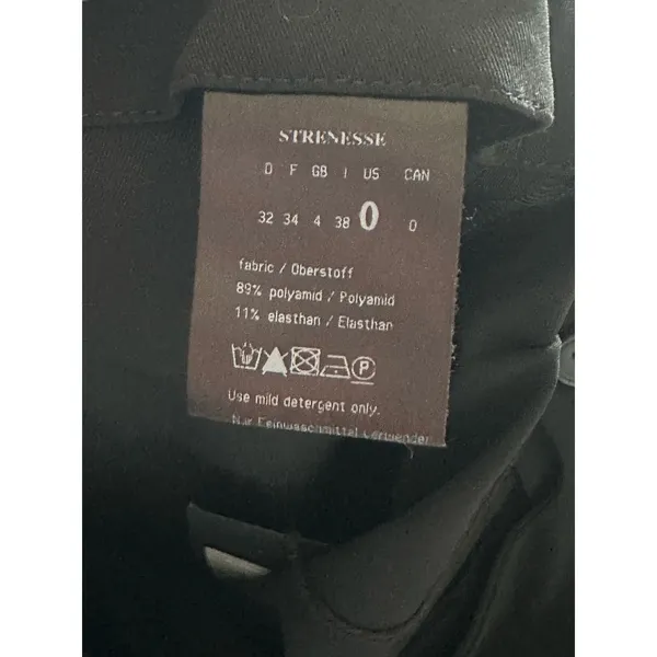 Strenesse Gabriele Strehle Black Micro Techno Pant Size 0 NEW WITH TAGS - Image 6
