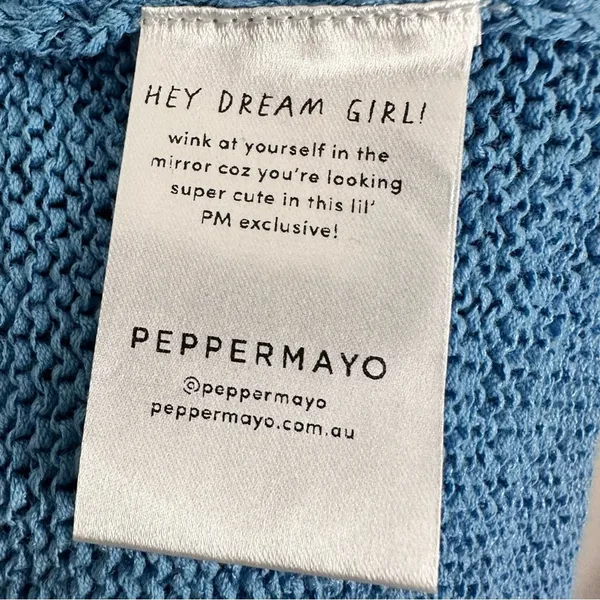 Peppermayo Capri Glow Knit Longline Vest Top Azure Blue Lrg NWT Festival Spring - Image 14
