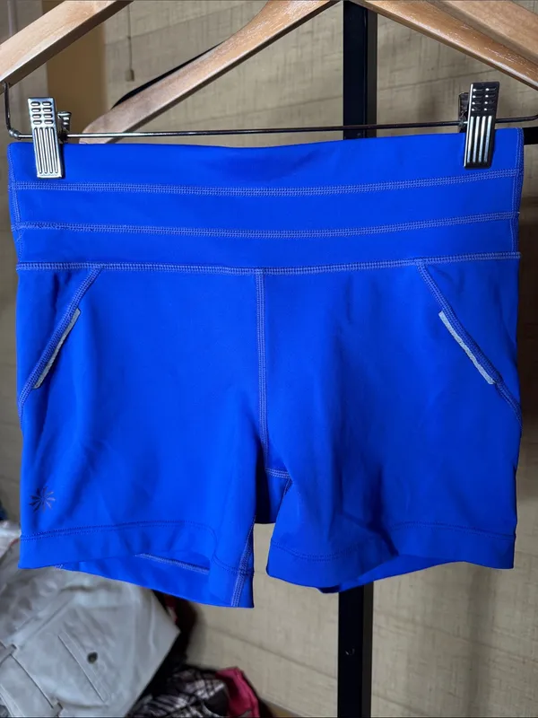 Athleta Cross It Shortie Royal Blue Compression Shorts Size Small - Image 3
