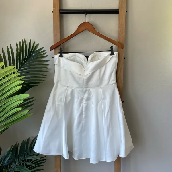 NWT Meshki White Satin Mini Eileen Dress - Image 3