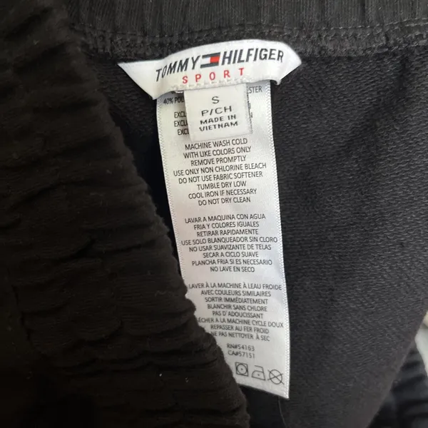 Tommy Hilfiger Athletic Shorts Size S Black Wide Leg Elastic Waist Logo Pockets - Image 7