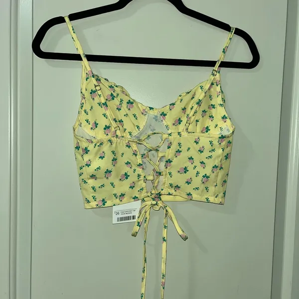 Copper Closet Crop Top with Adjustable Straps Sunny Floral - Image 3