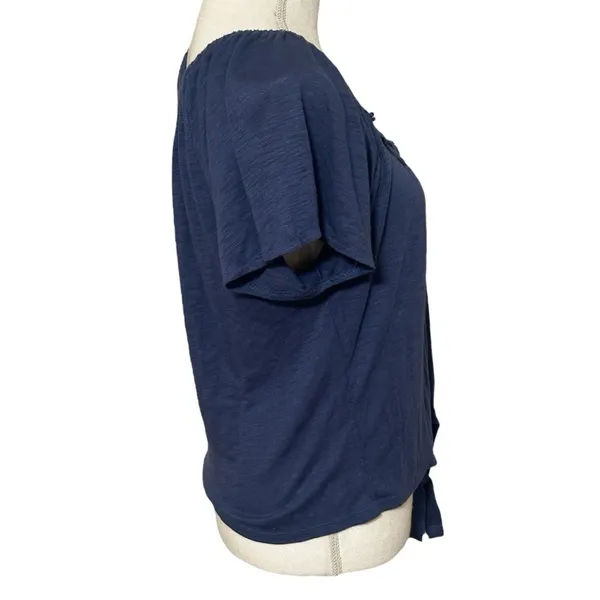 Aeropostale Blue Y2K Summer Top Off the Shoulder Front Knot NWOT - Image 4