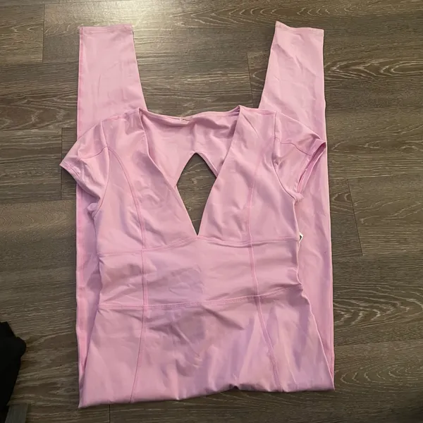 NWT Free People Movement New Wave Onesie Jumpsuit in pink. Size Large - Image 6