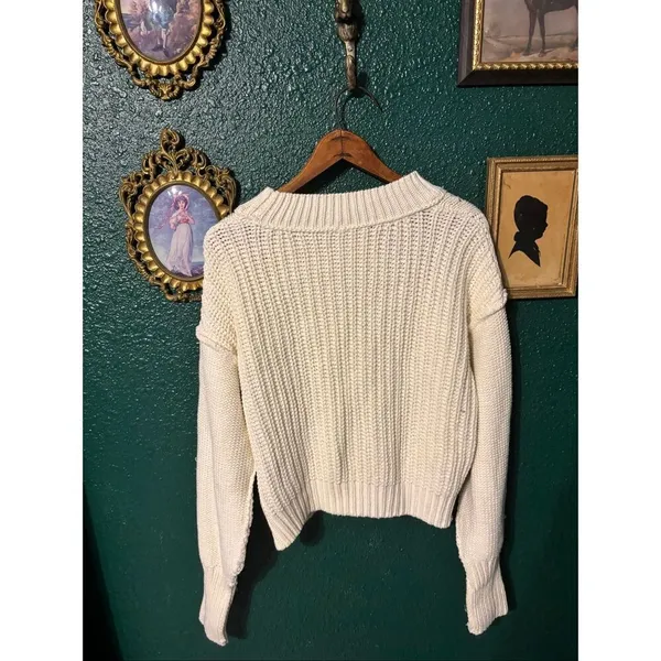 Free People Ivory NWT Slouchy Sweater Sz Medium - Image 4