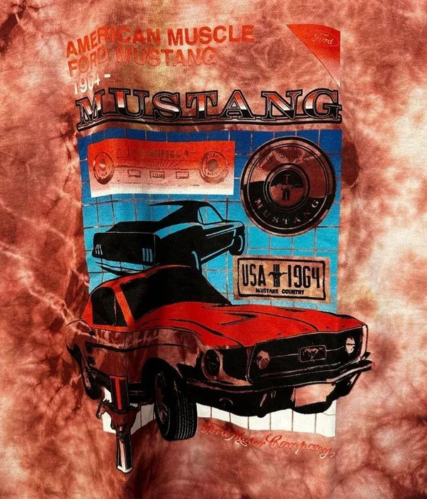 Ford Mustang Classic American Muscle Car Promo Tie Dye L - Image 2