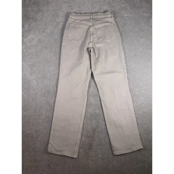 Abercrombie & Fitch Ultra High Rise 90's Straight Jeans Ecru 29/8r Curve‎ Love - Image 6