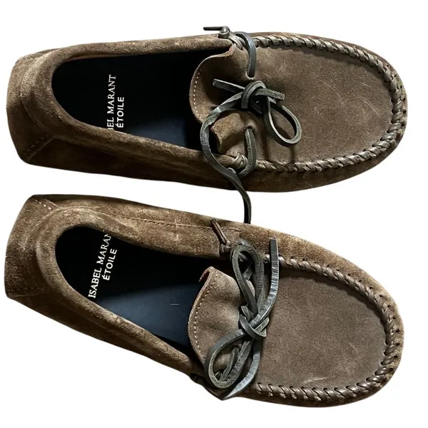 Isabel Marant Étoile Women's Suede Loafers Brown Size 5.5 Bow Detail - Image 5