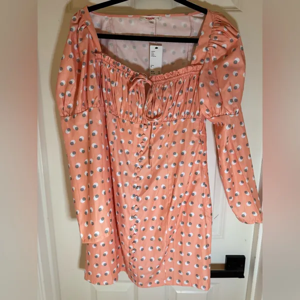 Eggie Urban Outfitters NWT Zen Button-Front Mini‎ Dress, Medium - Image 4