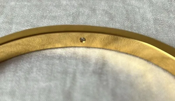 : Pink “Spot the Spade” Hinge/Clasp Bangle Bracelet- Gold tone - Image 5