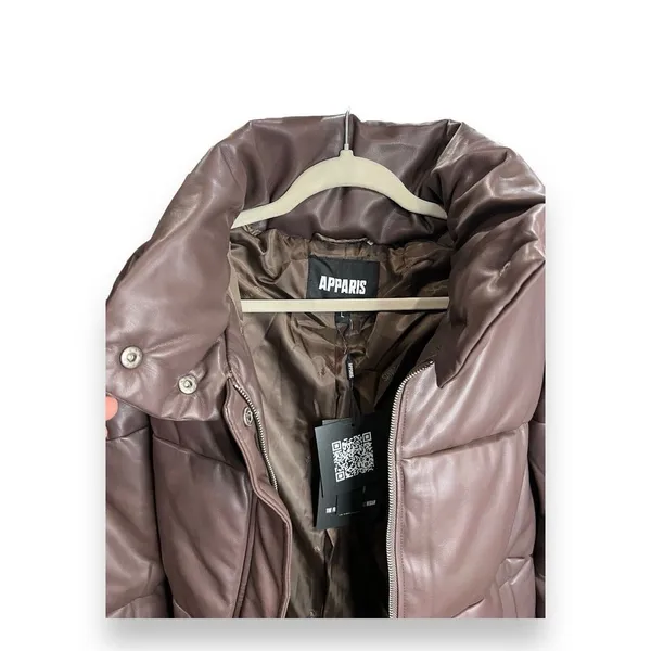 APPARIS Jemma Brown Puffer‎ Coat Size Large Faux Leather NWT - Image 5