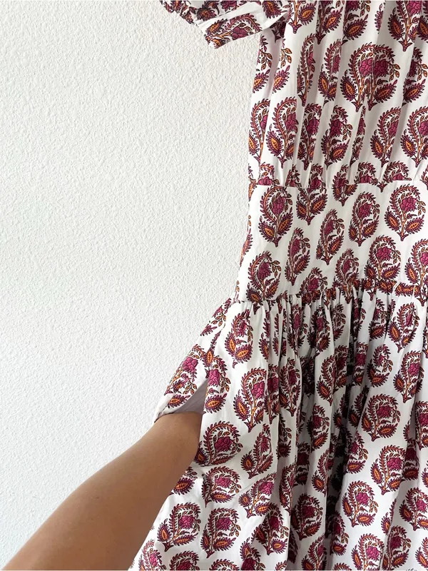J.Crew Bouquet Block Print Cotton Poplin Cottagecore Vacation Floral Mini Dress - Image 4