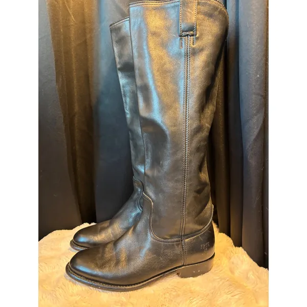 Frye Campus 14L Black Leather Tall Riding Boots Made in Spain 77070 Womens 6 M - Image 8