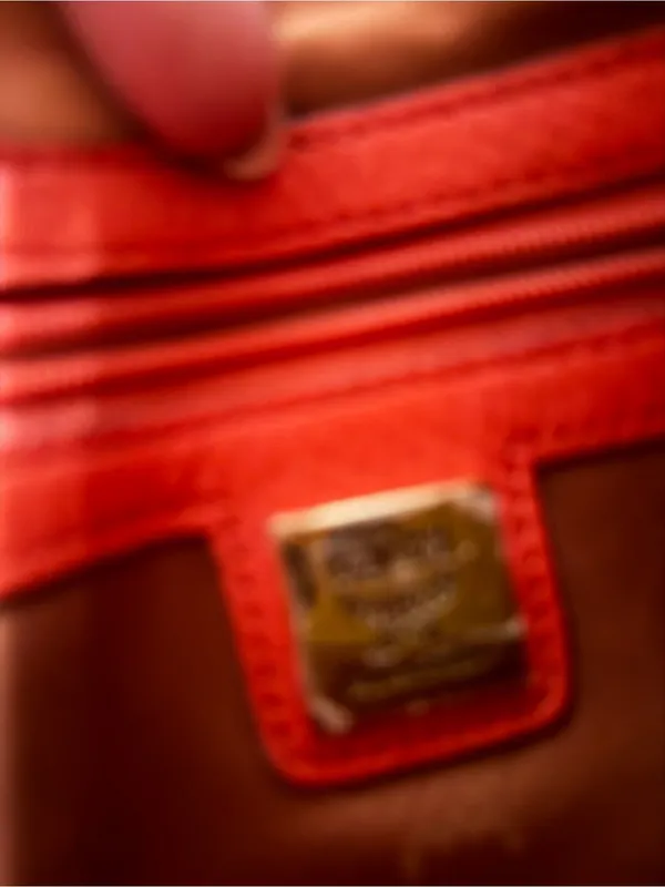 MCM Visetos Small Crossbody Bag in Cognac with orange Trim - Image 6