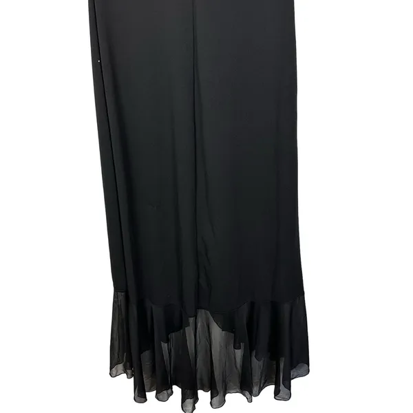 Vtg Taboo Sequin Glitter Maxi Dress High Low Ruffle Hem Large Whimsygoth Fairy - Image 11