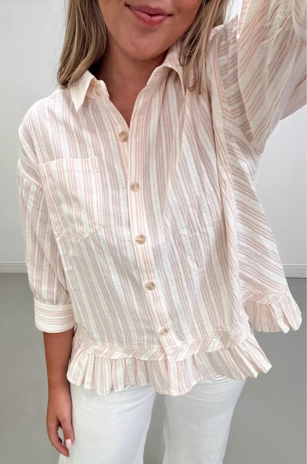BOUTIQUE BUTTON UP SHIRT Pink Size M - Image 3