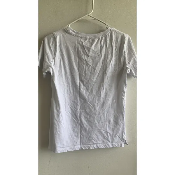 Barbour Womens White Pug Graphic T-Shirt Short Sleeve Crew Neck Size US 4 3825 - Image 2