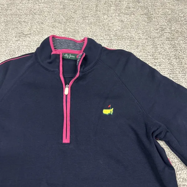 Masters Bobby Jones Top Womens Small 1/4 Zip Golf Pullover Navy Peruvian Cotton - Image 2