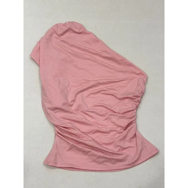 Reformation Francisco One Shoulder Top Small Pink Ruched Asymmetrical Minimalist - Image 5