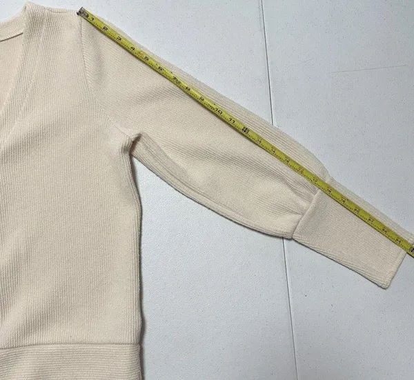 Madewell Ottoman Rib Cardigan Top Ribbed Cream White Button Front Sweater Size S - Image 8
