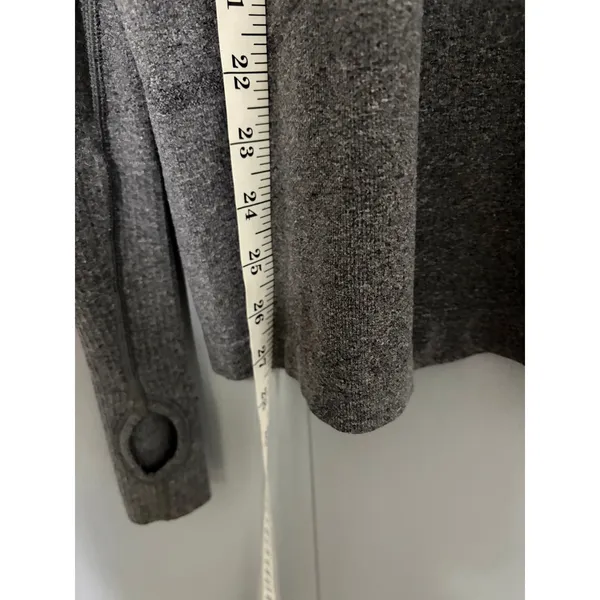 Lululemon Heathered Black Swiftly Tech 1/2 Zip Long Sleeve Fitted Top 12 - Image 4