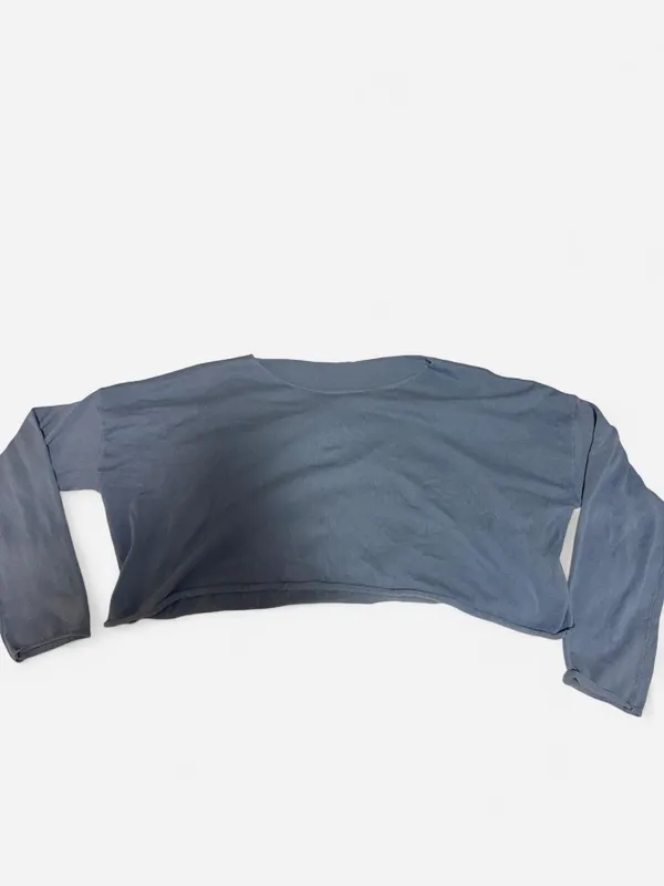 John Galt blue long sleeve crop top off the shoulder oversized #johnGalt #cropped - Image 2
