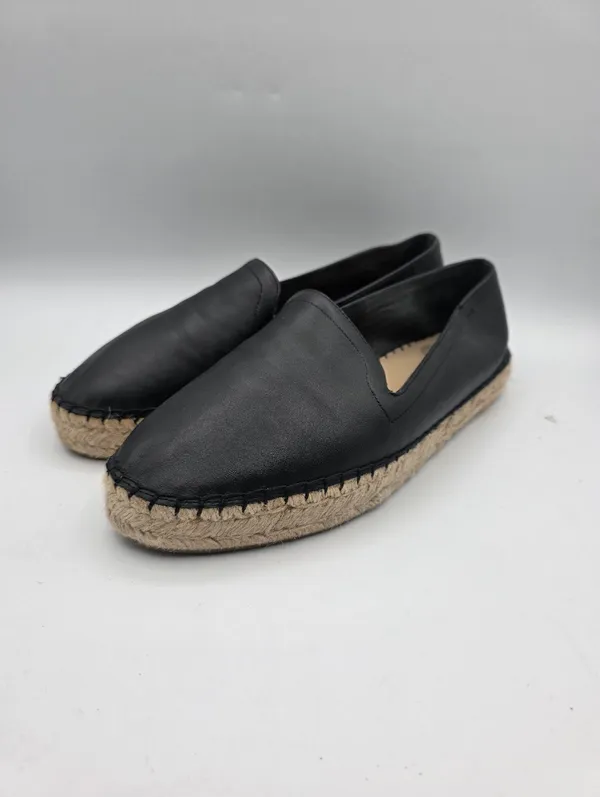 GAP Womens Espadrilles Black Leather Shoes Size 10 - 11 Natural Neutral Preppy - Image 8