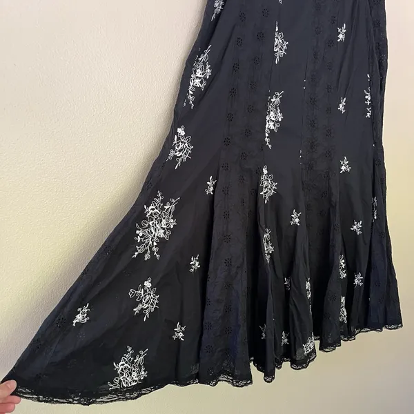 Women's Long Skirt Floral Black Lace Whimisgoth Fairy Grunge Gothic Witchy Boho‎ - Image 3
