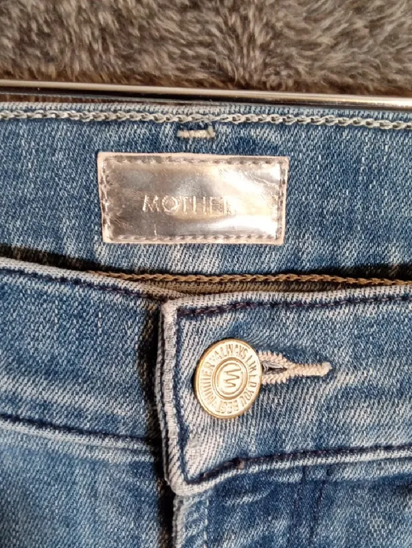 MOTHER High Waisted Looker &stunner Zip Ankle Step Fray Bundle Jeans Womens 25 - Image 3