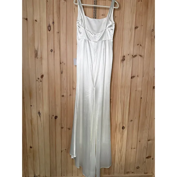 NWT Lulus Sensational Promise White Satin Square Neck Mermaid Maxi Dress Bride L - Image 6