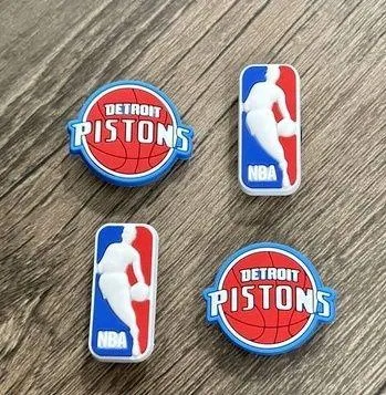 Crocs Detroit Pistons Basketball Team Charm For Shoe Charms - 4 Pieces - Image 2