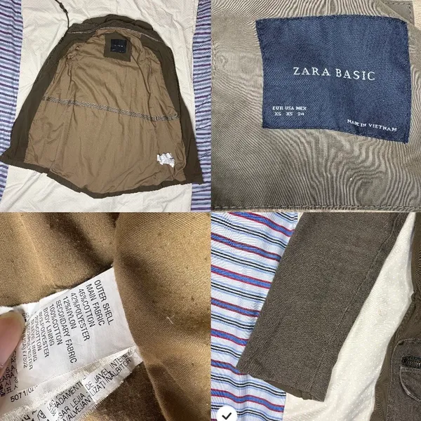Zara Basic Utility Field Size XSmall Jacket - Image 3